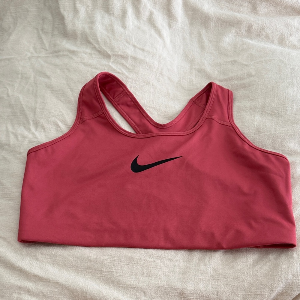 Nike Pink Racerback Sports Bra with Black Swoosh